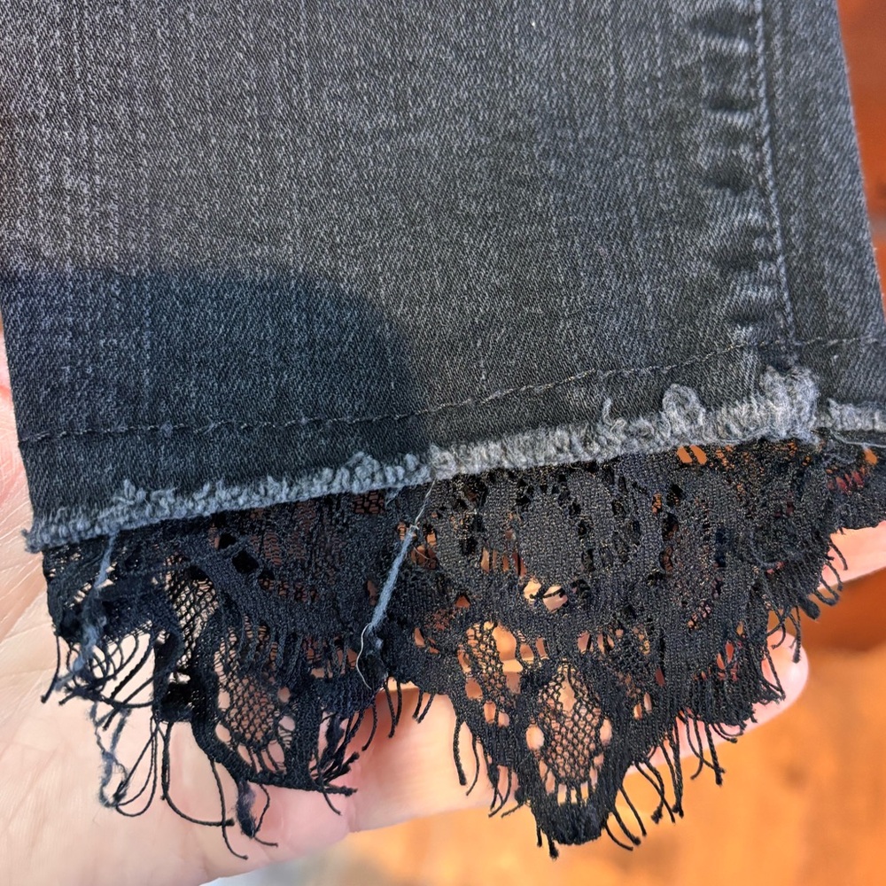 MOTHER High Rise Black Distressed Jeans - Picture 3 of 6